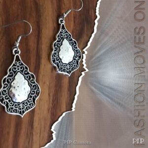 Pewter Boho Charm Earrings